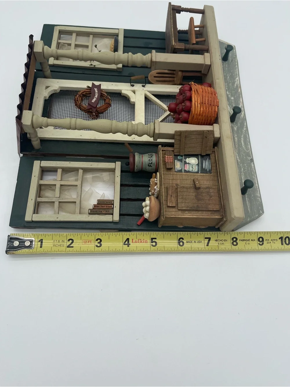 Country Cottagecore Apple Stand Miniature Room Box Diorama Wall Key Holder Vtg